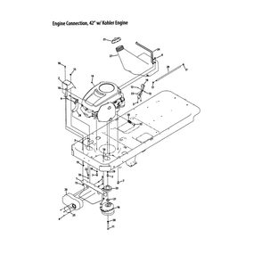Engine Connection 42" Kohler Diagram and Parts List for RZTSERIES  Cub Cadet Lawn Tractor